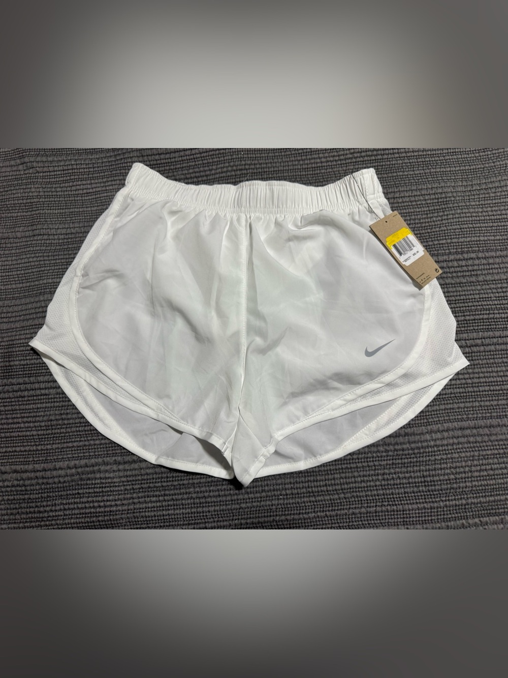 Nike Women's White Athletic Running Shorts with Reflective Swoosh